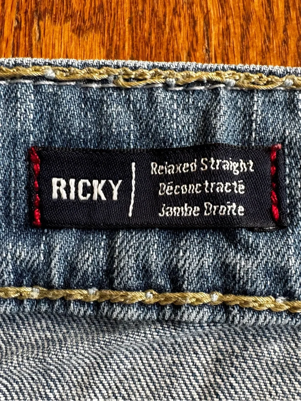 True Religion Ricky Relaxed Straight Denim Shorts Mens 32 Blue Super T Early 2k